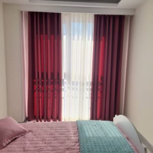 پرده‌ دو رنگ مدرن و شیک اتاق خواب